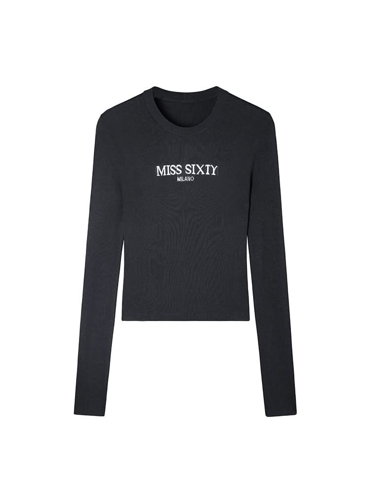 Crew Neck Monogram Jacquard Sweater