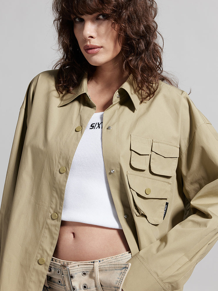 Vintage Cargo Style Pocket Shirt