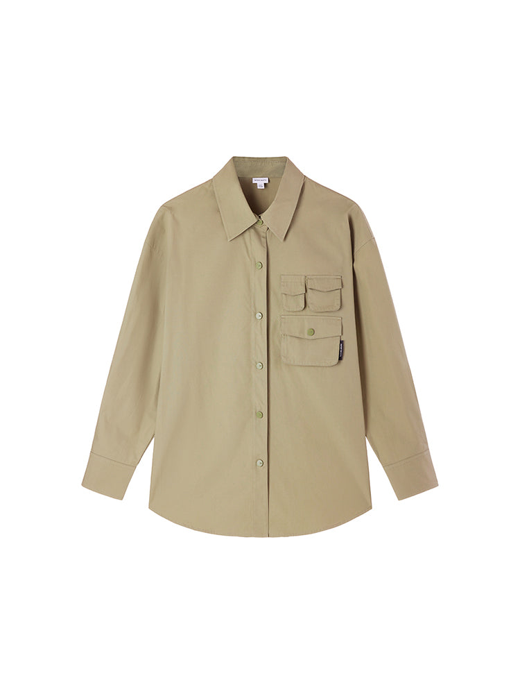 Vintage Cargo Style Pocket Shirt