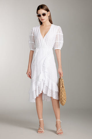Embroidery White Dress