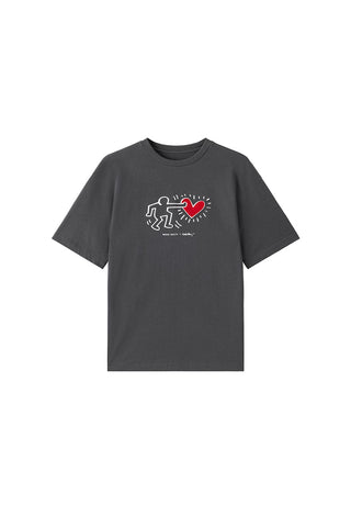 Miss Sixty x Keith Haring Capsule Collection Longline T-Shirt With Heart Shape Print