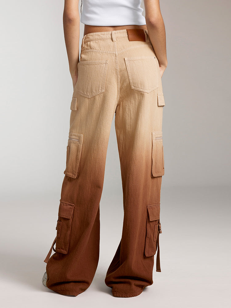 Butterfly Shape Waist Gradient Jeans