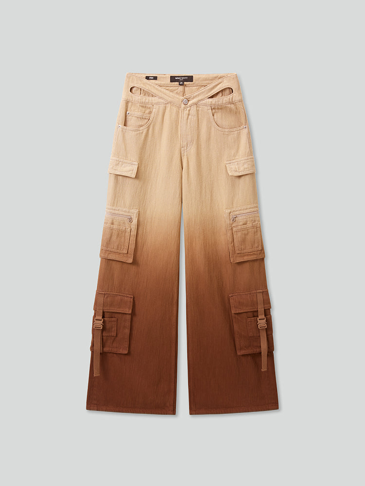 Butterfly Shape Waist Gradient Jeans