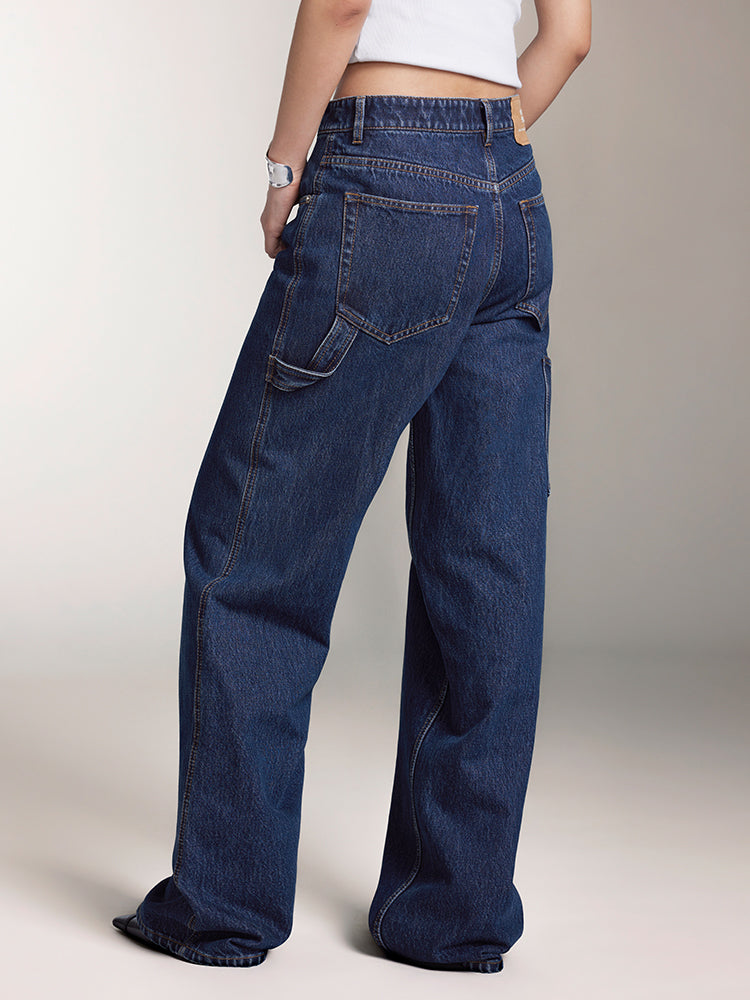 Navy Blue Straight Fit Jeans