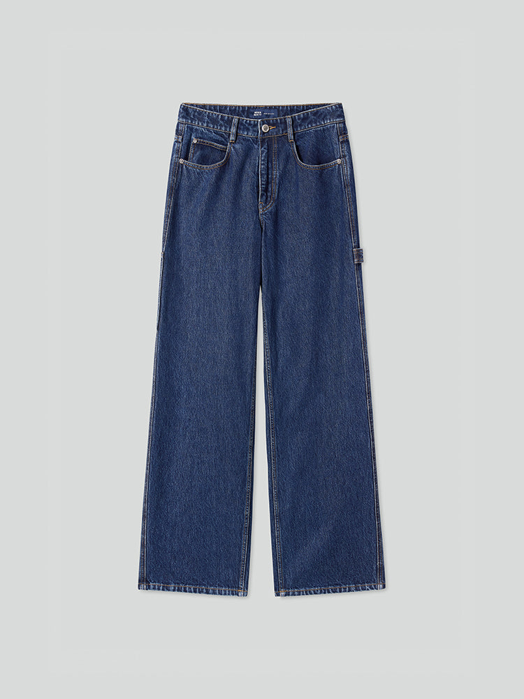 Navy Blue Straight Fit Jeans