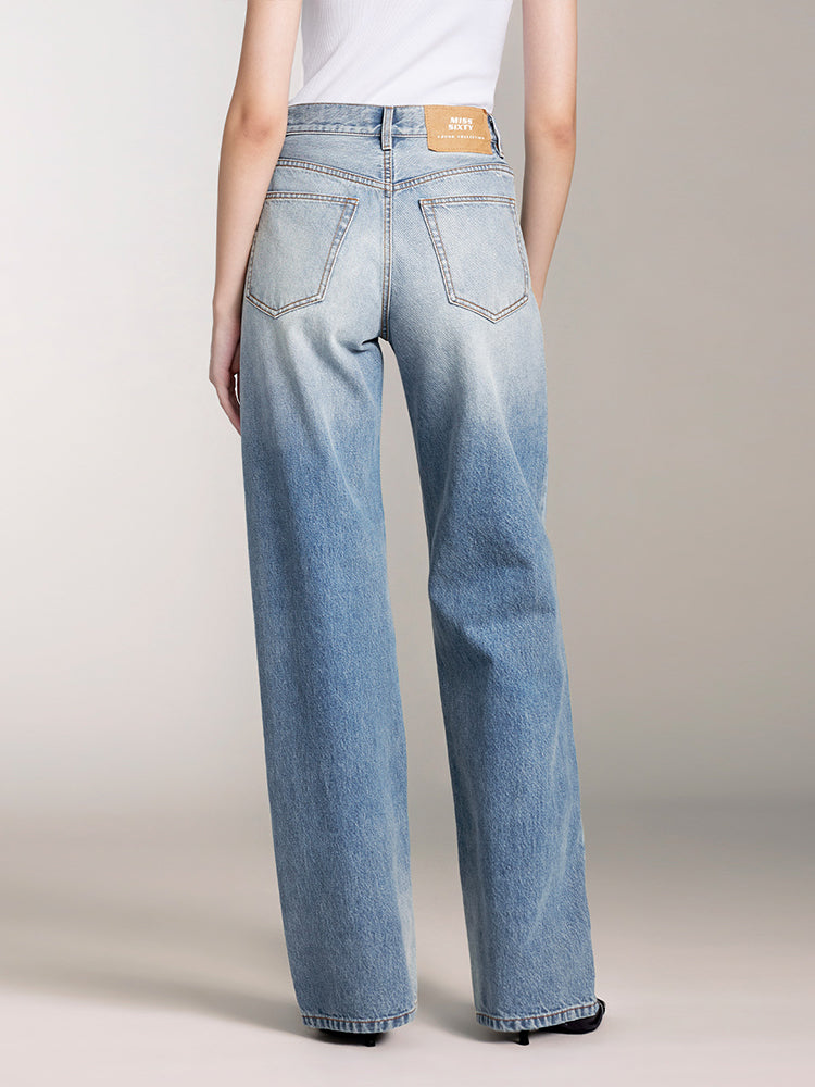 Button Fly Straight Fit Jeans