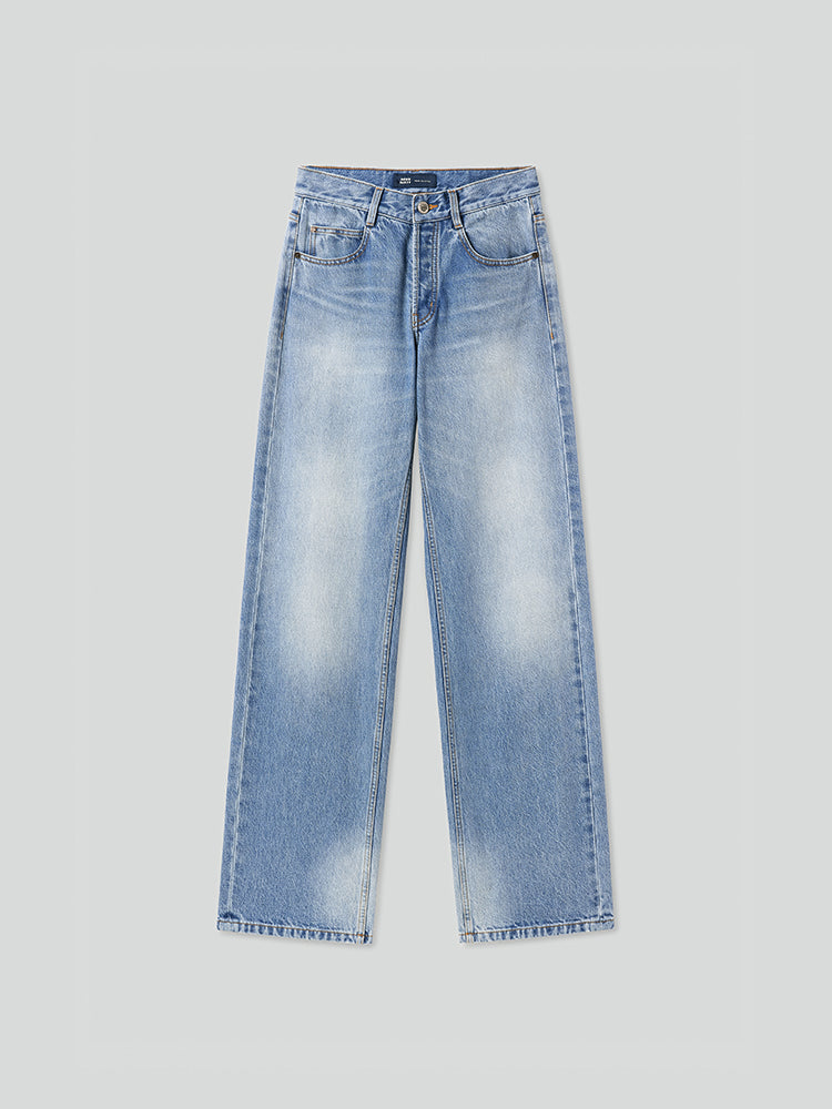Button Fly Straight Fit Jeans