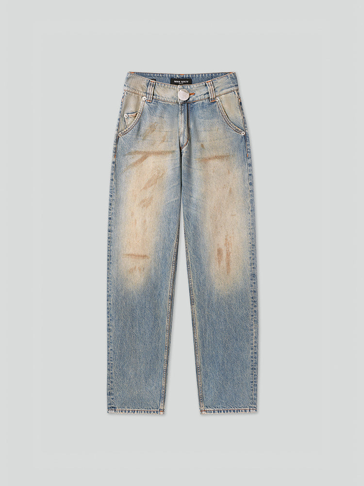 Distressed Wasteland-Style Washed Jeans