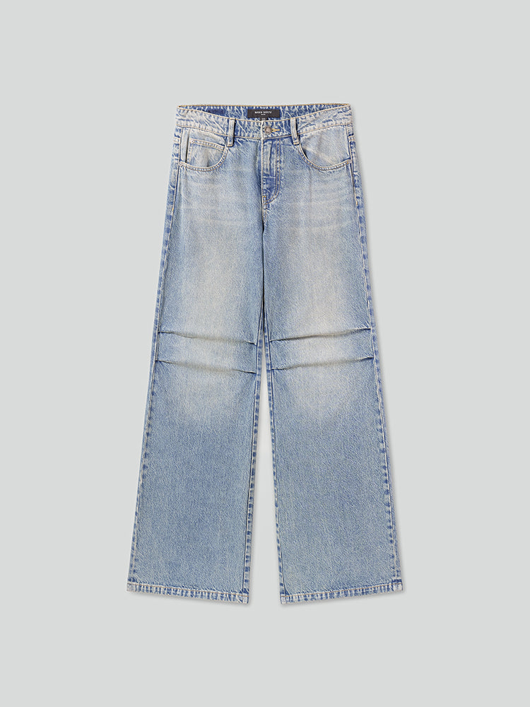 Low Waist Light Blue Flared Jeans