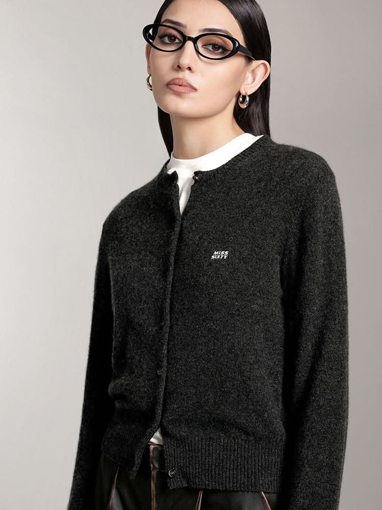 Crew Neck Cashmere Cardigan