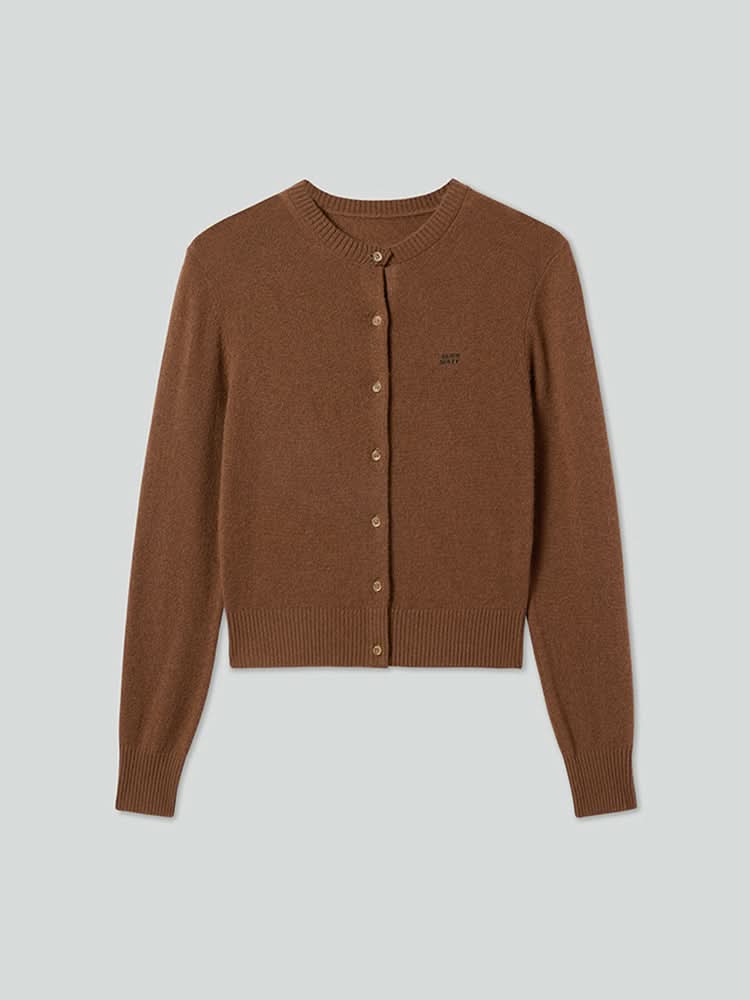 Crew Neck Cashmere Cardigan