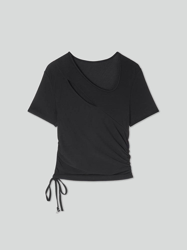 Stylish Hollow Short Sleeves T-Shirt