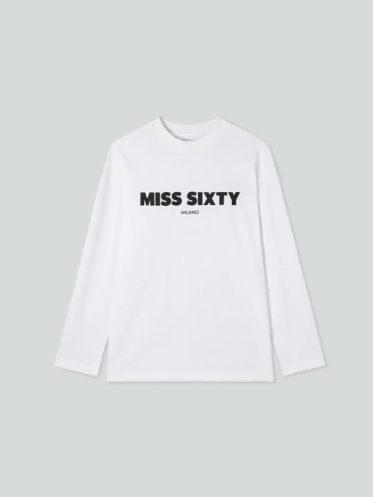 Slouchy Long Sleeves Printed T-Shirt