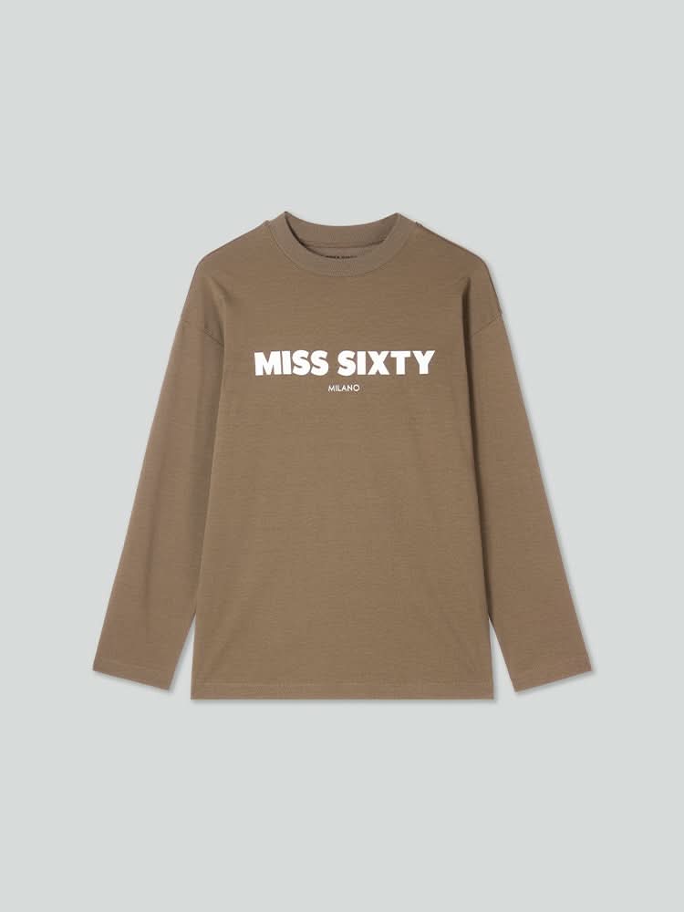 Slouchy Long Sleeves Printed T-Shirt