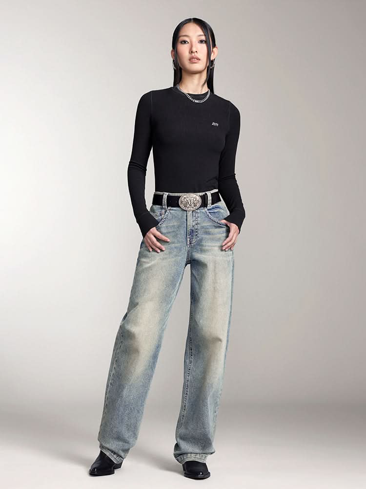 Wool-Blend Ribbed Long-Sleeves T-Shirt