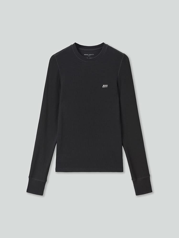 Wool-Blend Ribbed Long-Sleeves T-Shirt