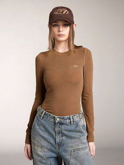 Wool-Blend Ribbed Long-Sleeves T-Shirt