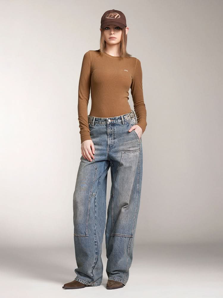 Wool-Blend Ribbed Long-Sleeves T-Shirt