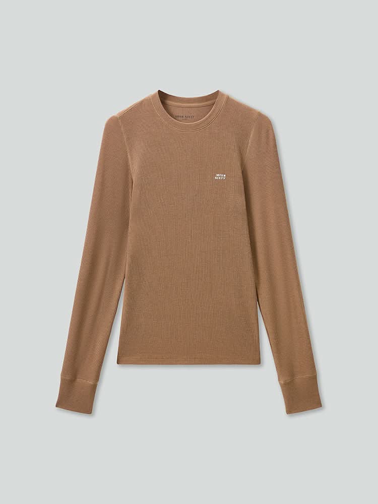 Wool-Blend Ribbed Long-Sleeves T-Shirt