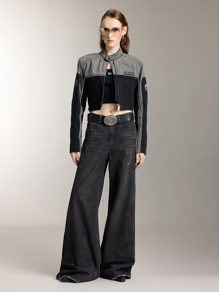 Stylish Lapel Denim Jacket
