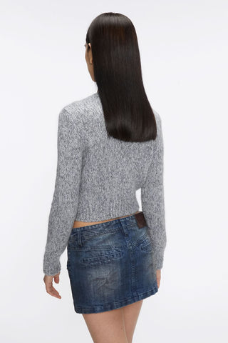 Crew Neck Cropped Cardigan