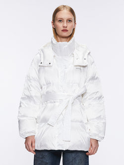 Puffy Jacket With Belt