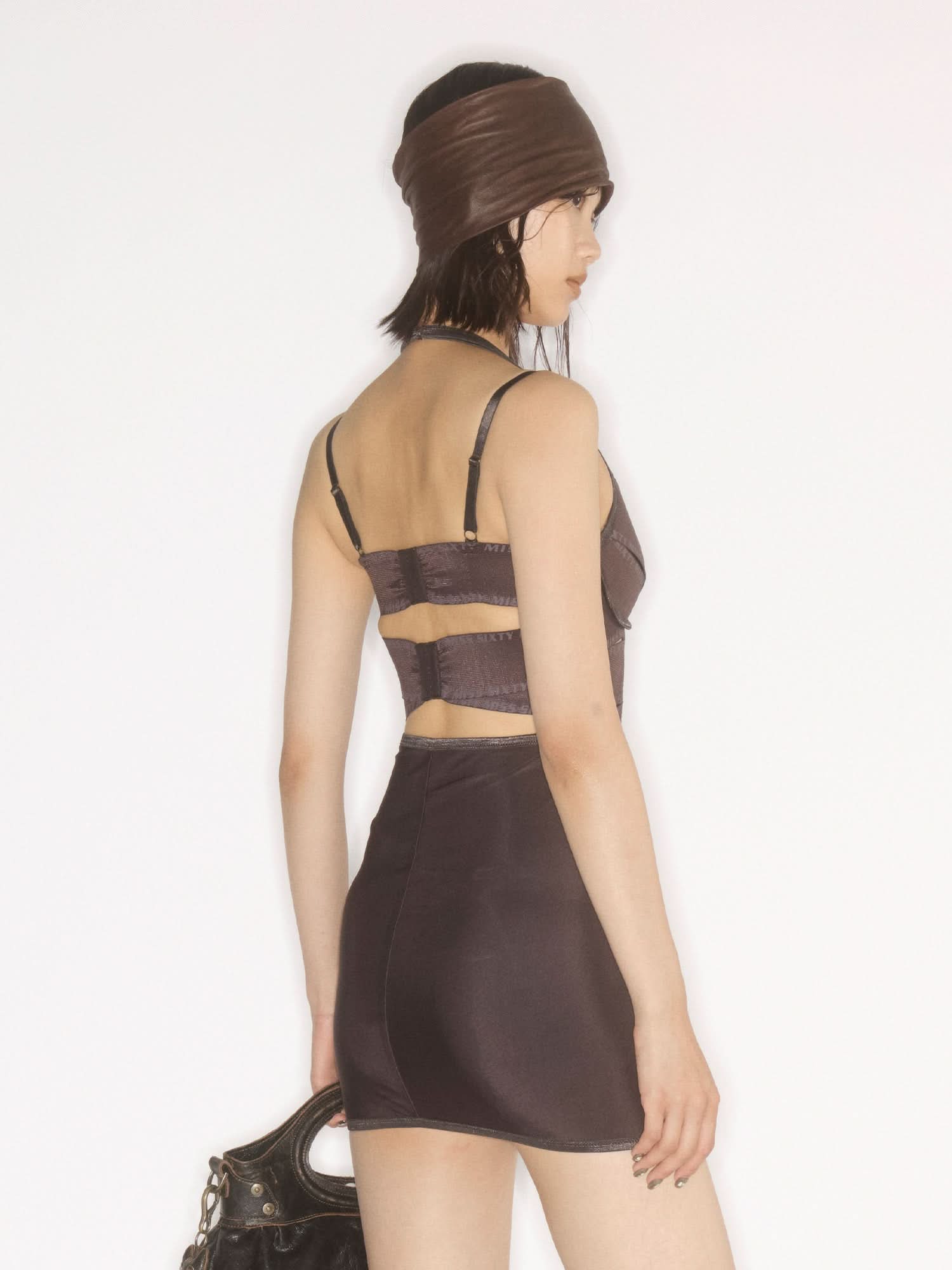 Halter Neck Dress, BROWN / M Halter Neck Dress, BROWN / M