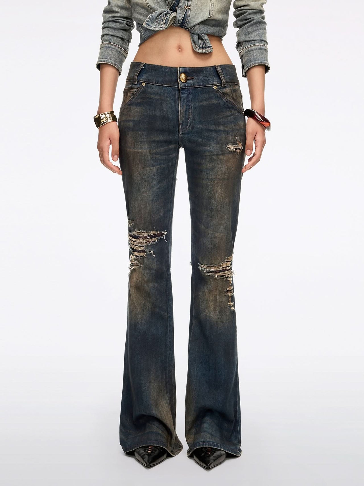 Distressed Flared Jeans