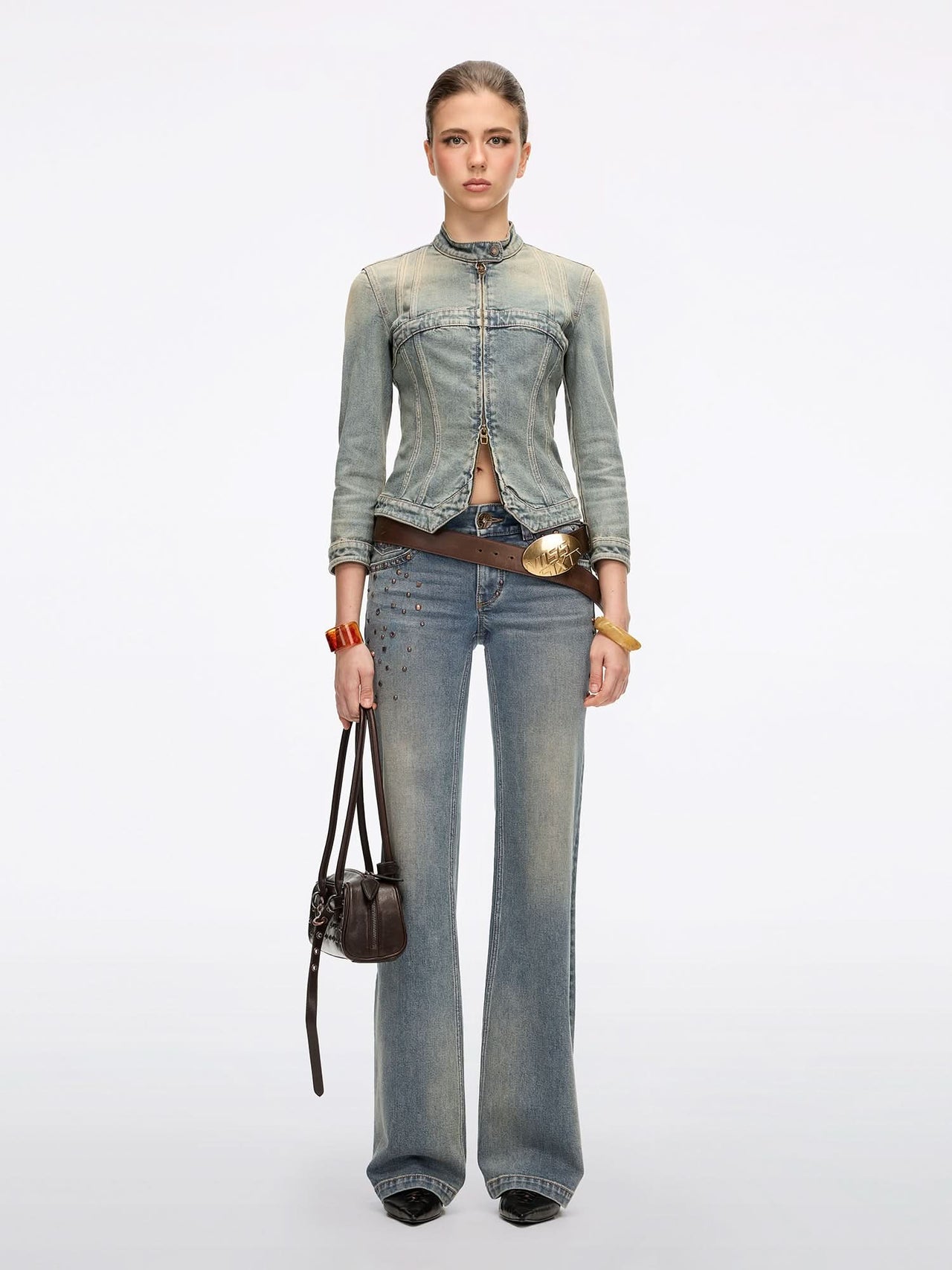 Studded Flared Jeans