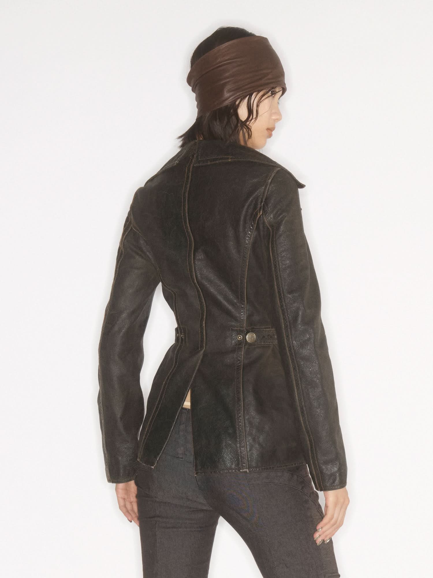 Distressed Leather Jacket - MISS SIXTY