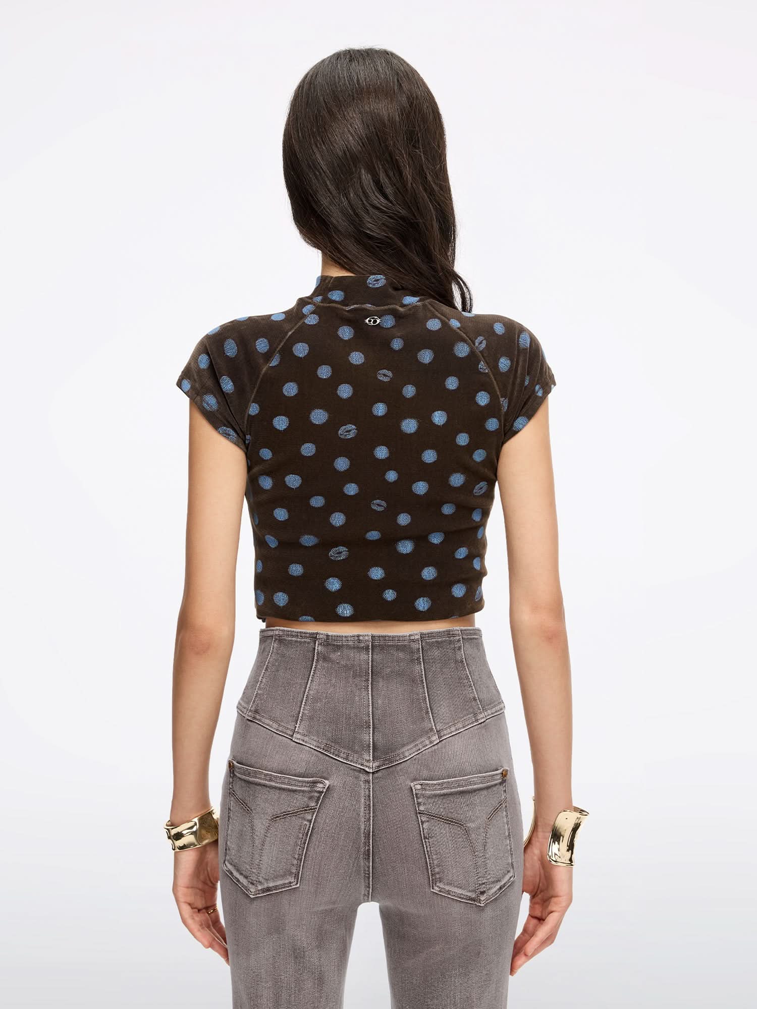 トップス Low classic HOLE POINT PRINT TOP WP26JKT003_BLK-