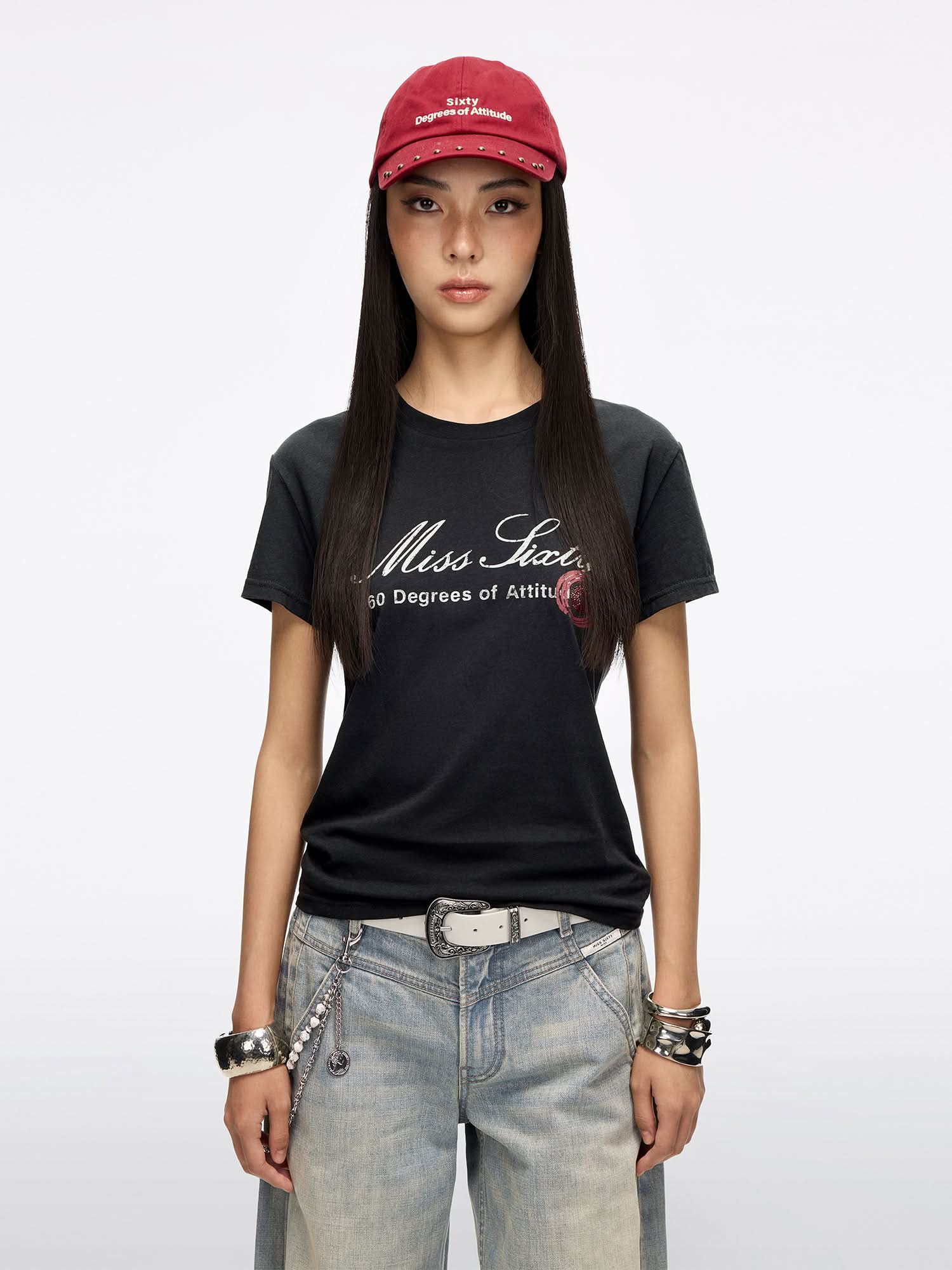 Rhinestone T-Shirt - MISS SIXTY