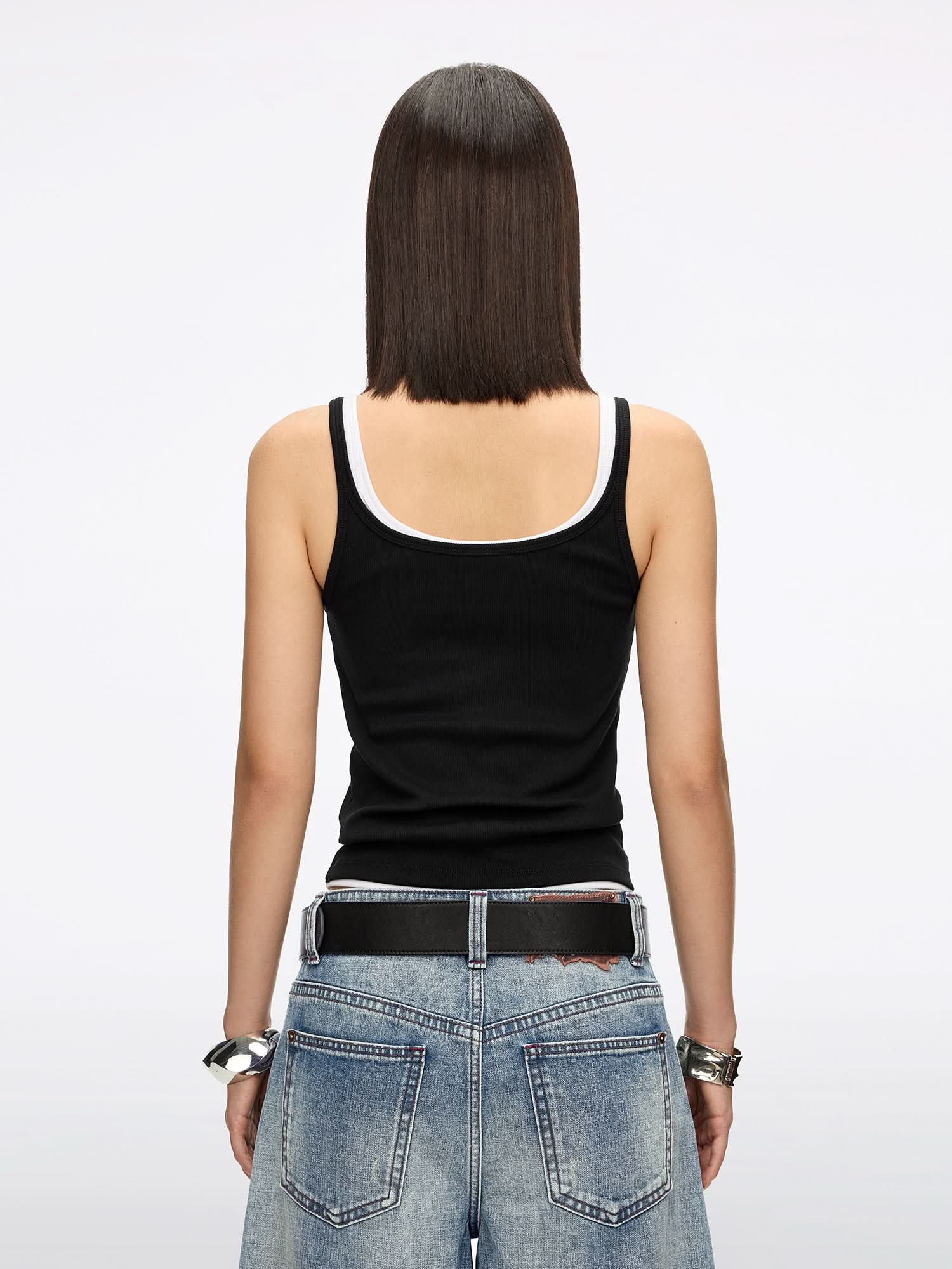 miss sixty手のプリント タンクトップ ブラック Logo Tank Top - MISS SIXTY