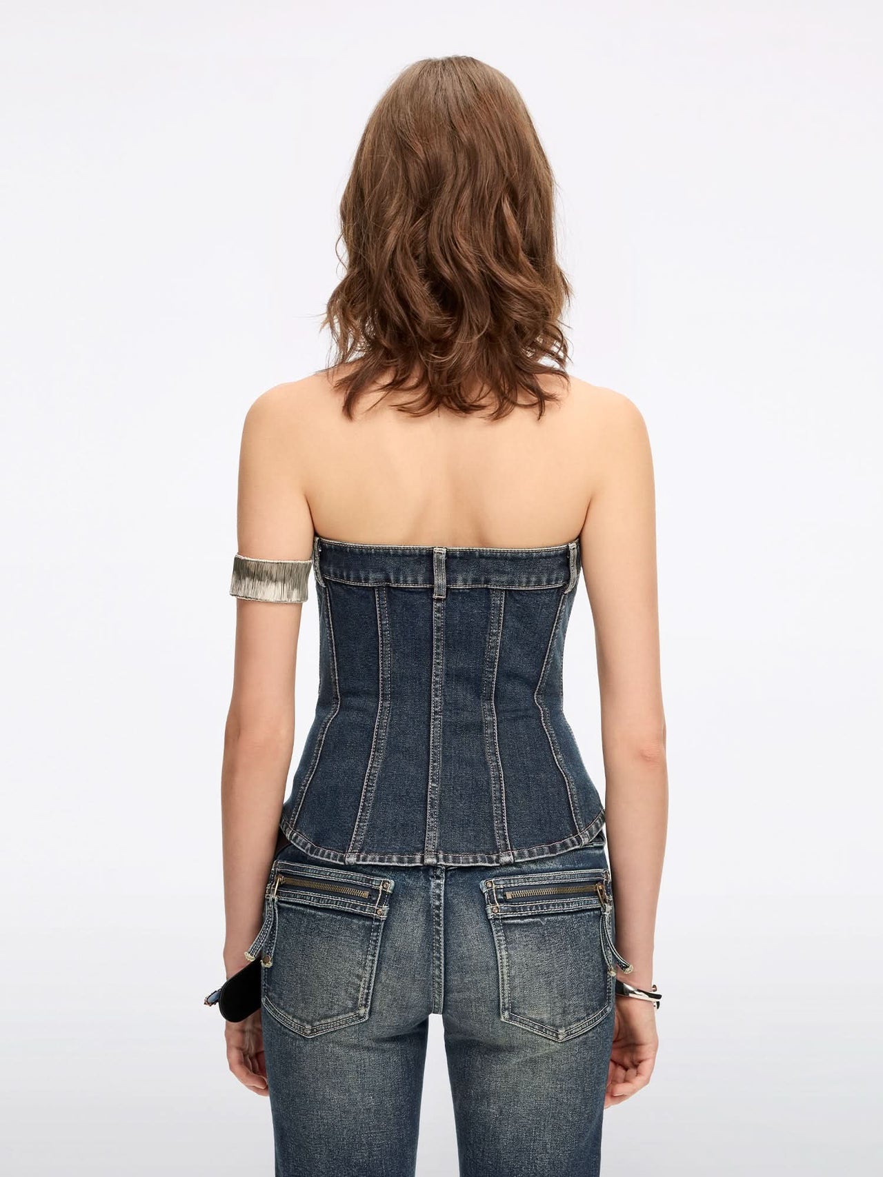 Multi-Stud Denim Tube Top