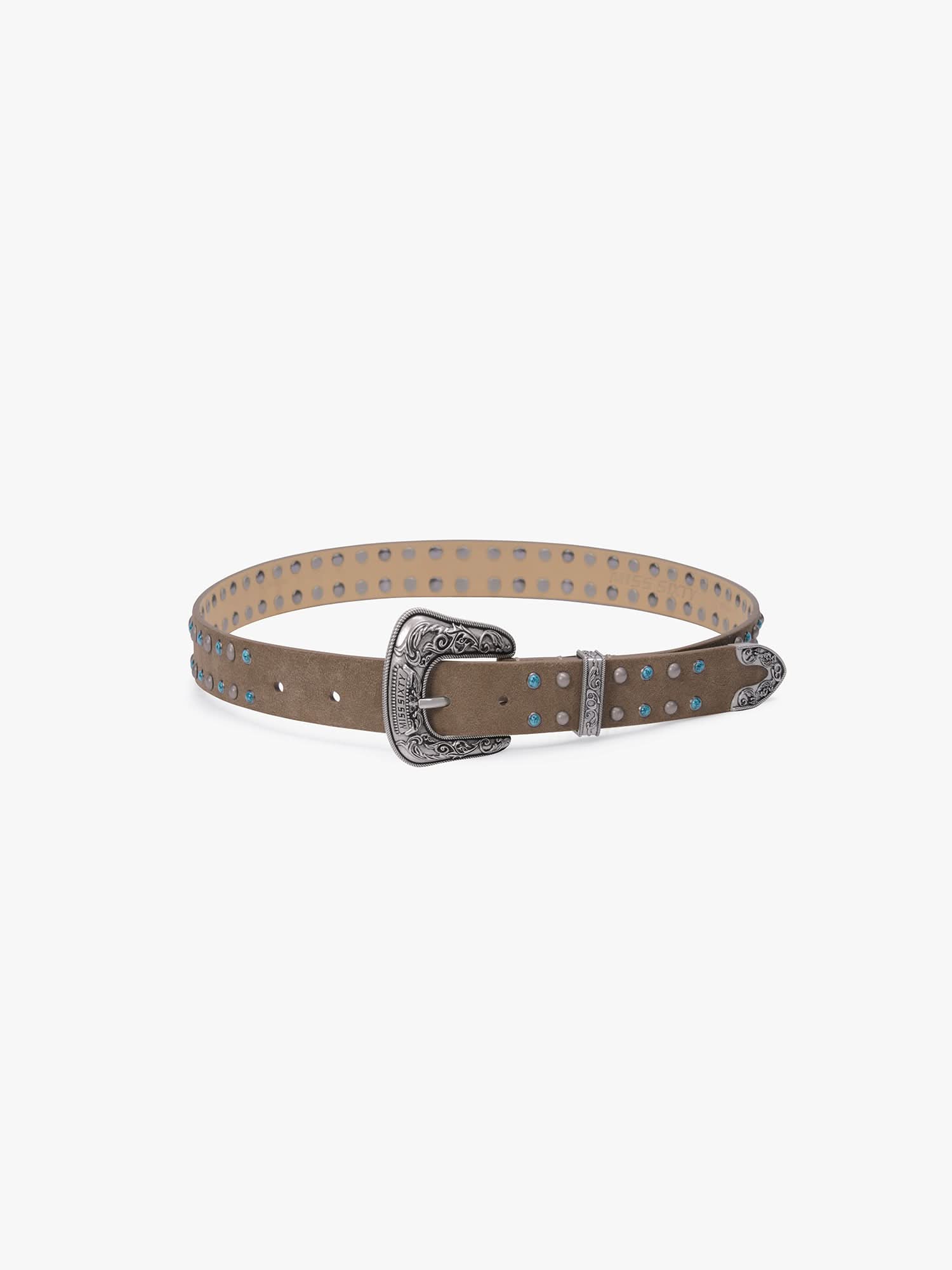 Miss Sixty Studded Genuine Leather Belt