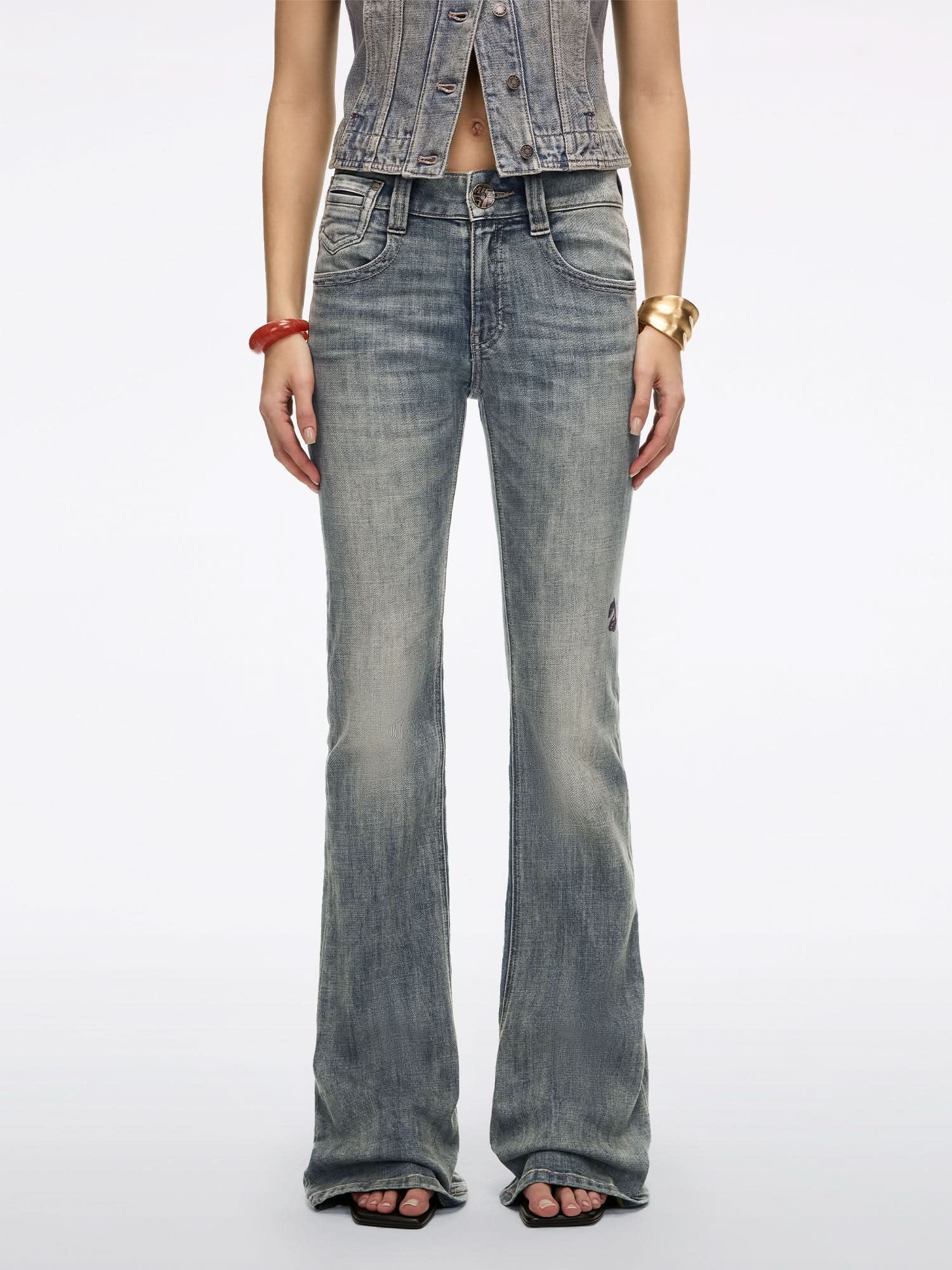 Miss Sixty Logo Flared Jeans