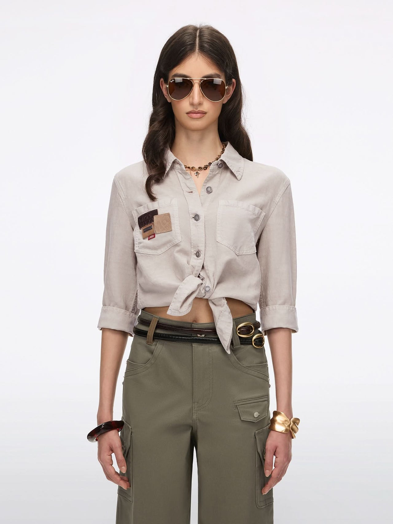 Multi-Patch Denim Shirt