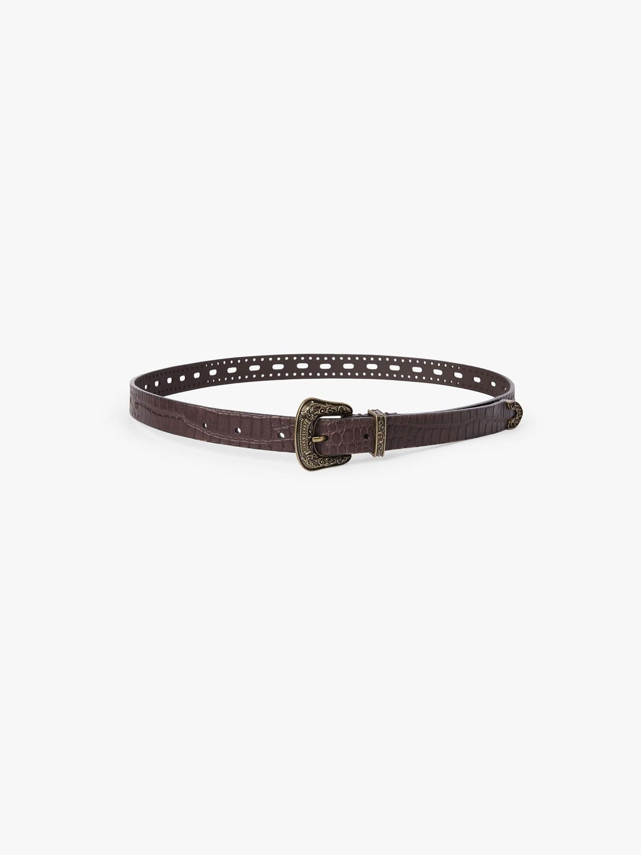 Cutout Genuine Leather Belt