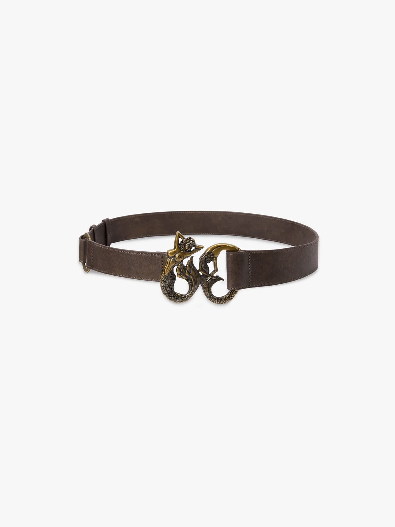 Leather Belt with Metal Logo