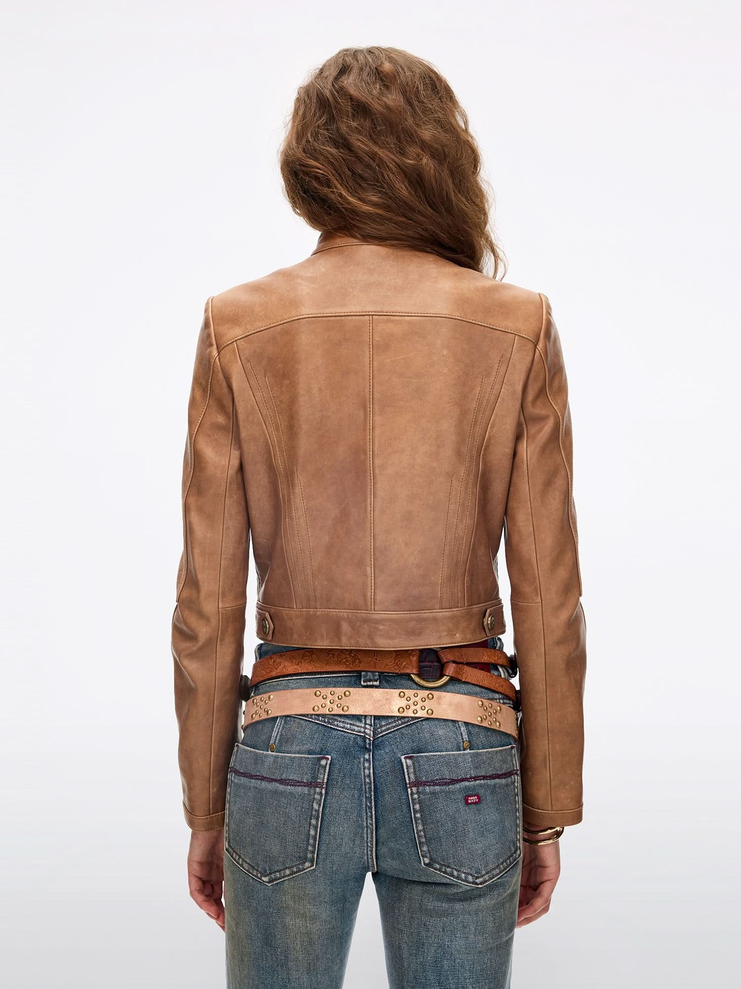 Cropped Leather Jacket - MISS SIXTY