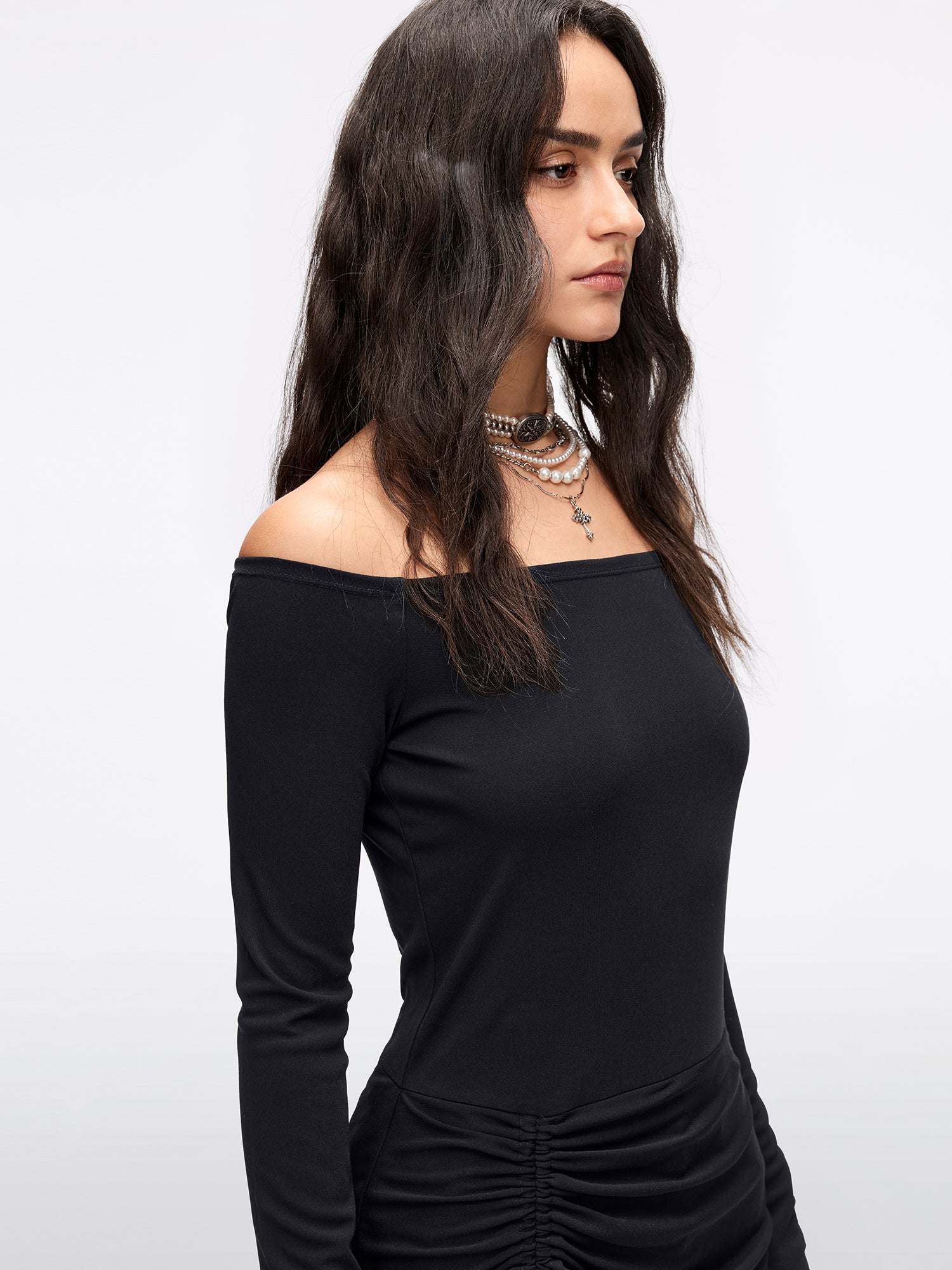 Off-Shoulder Black Dress