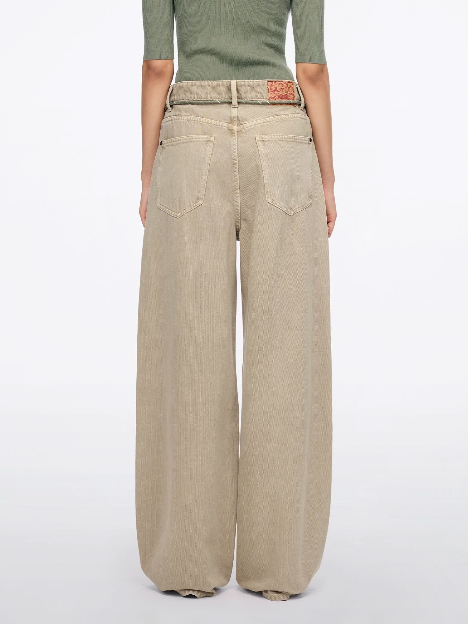 Denim Jeans with Waist Tie