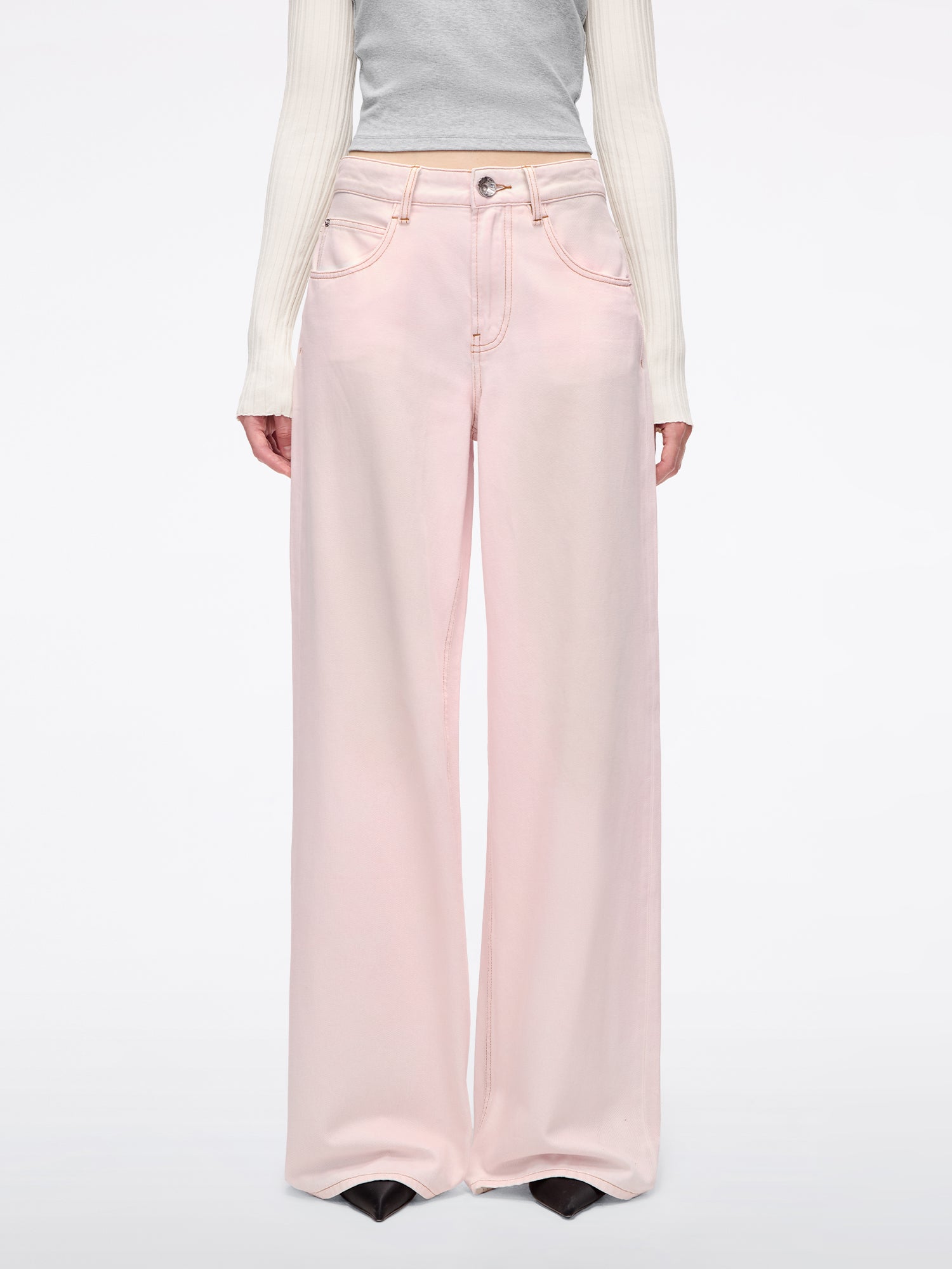 Wide-Leg Denim Jeans