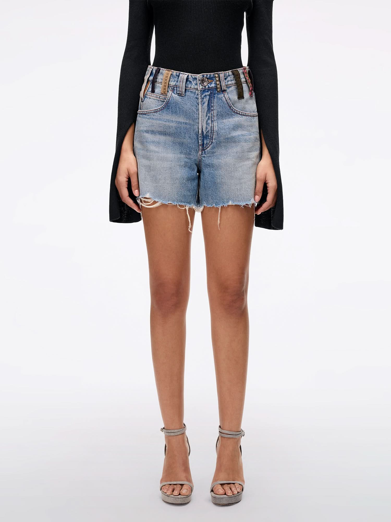 Belt Loop Denim Shorts