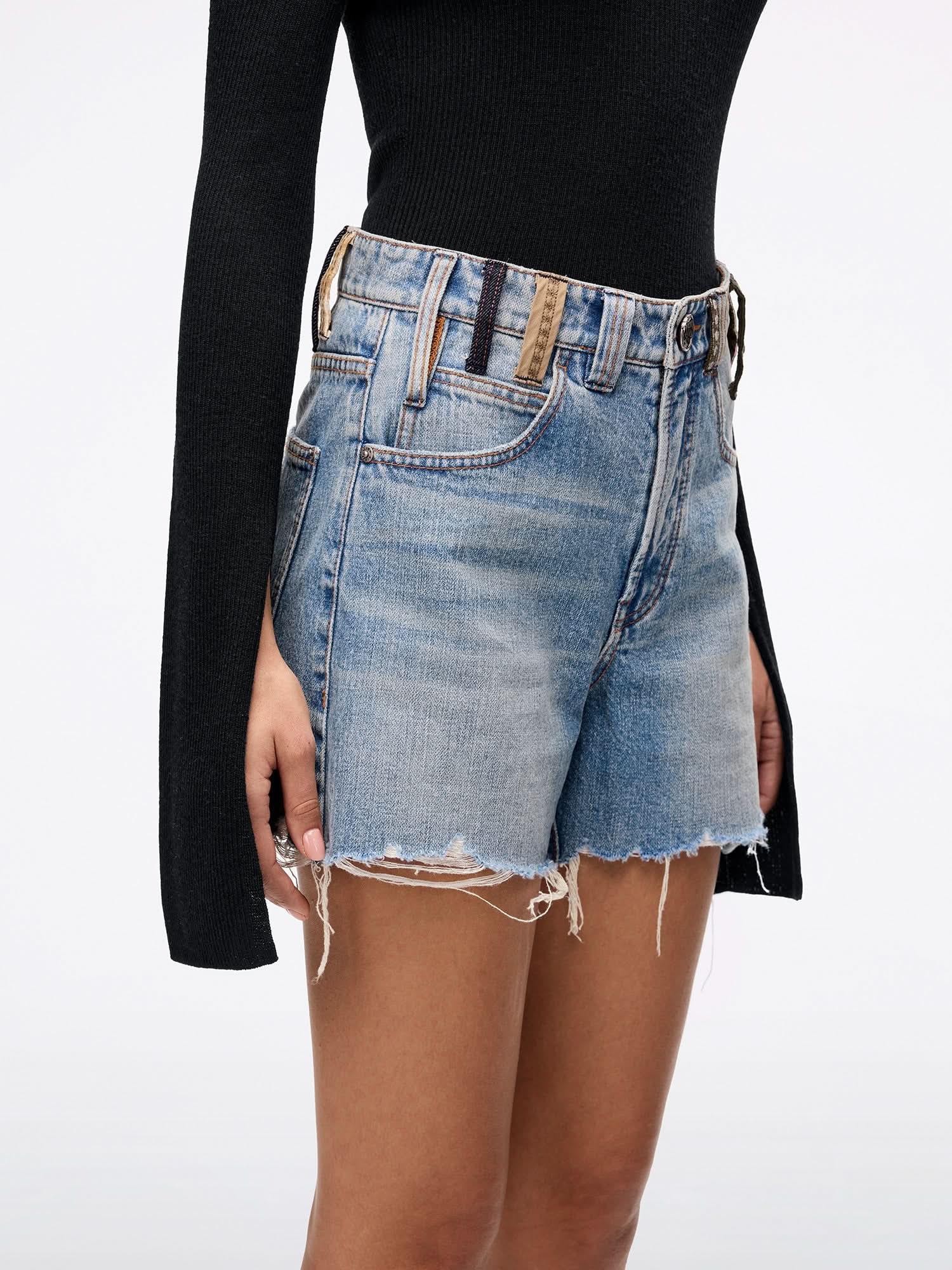 Belt Loop Denim Shorts