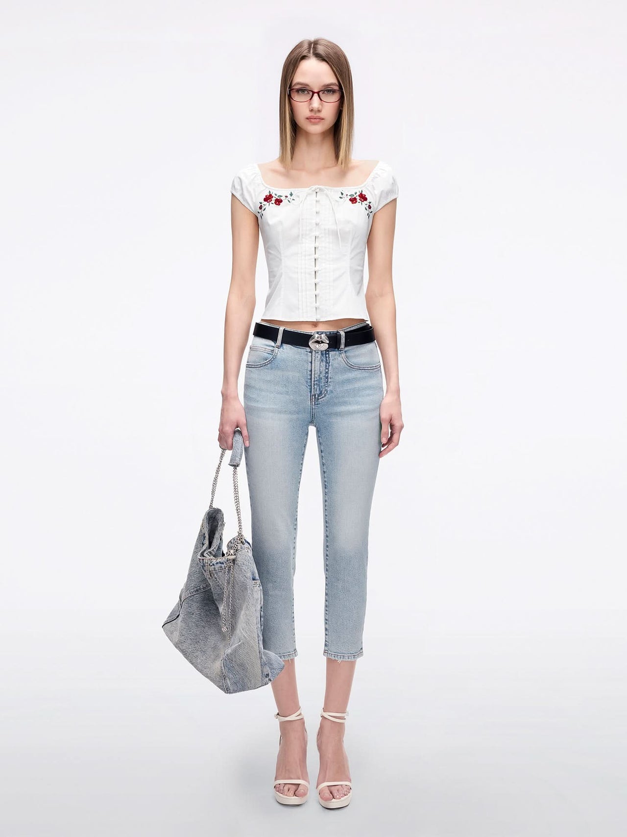 Embroidered Skinny Jeans