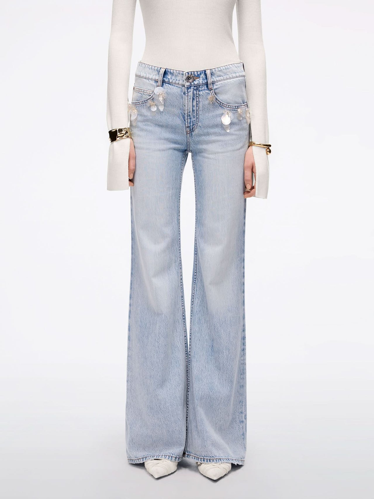 Beaded Flared Jeans