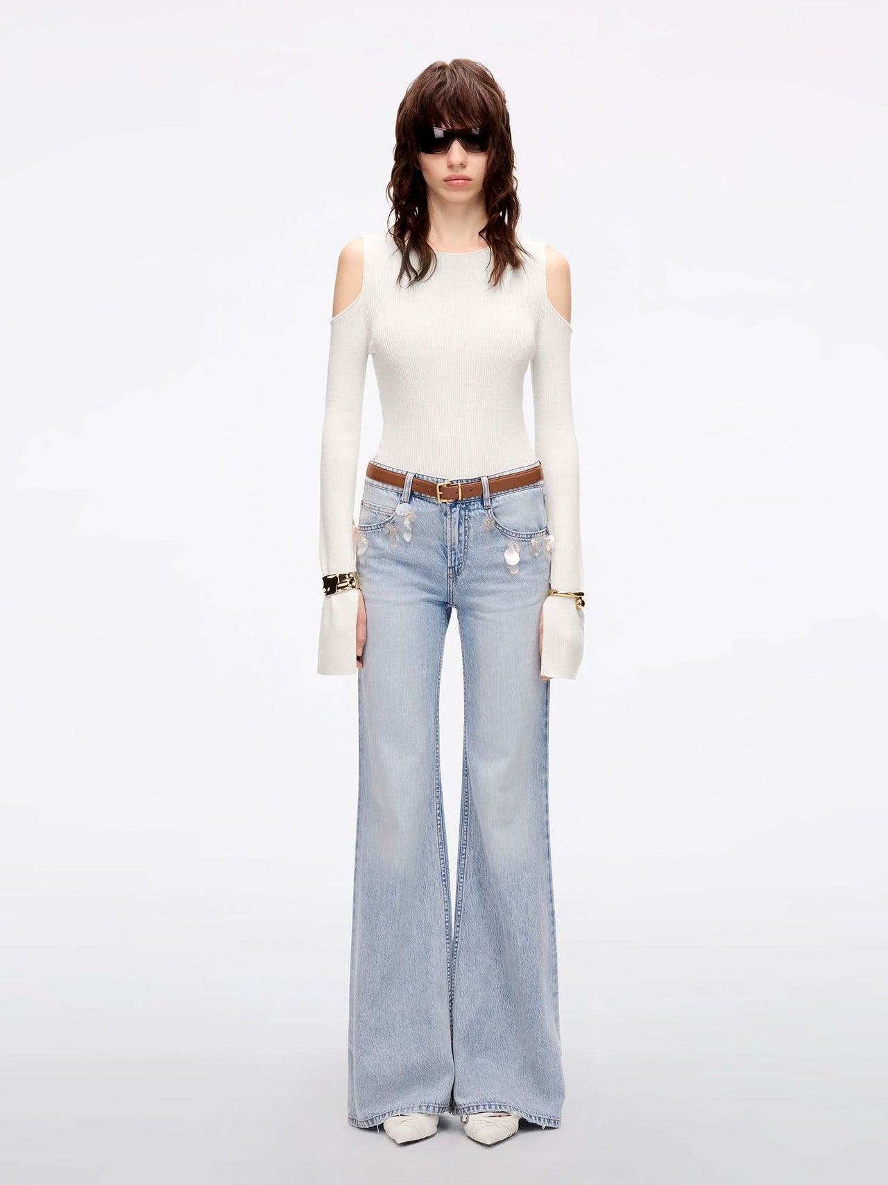 Beaded Flared Jeans