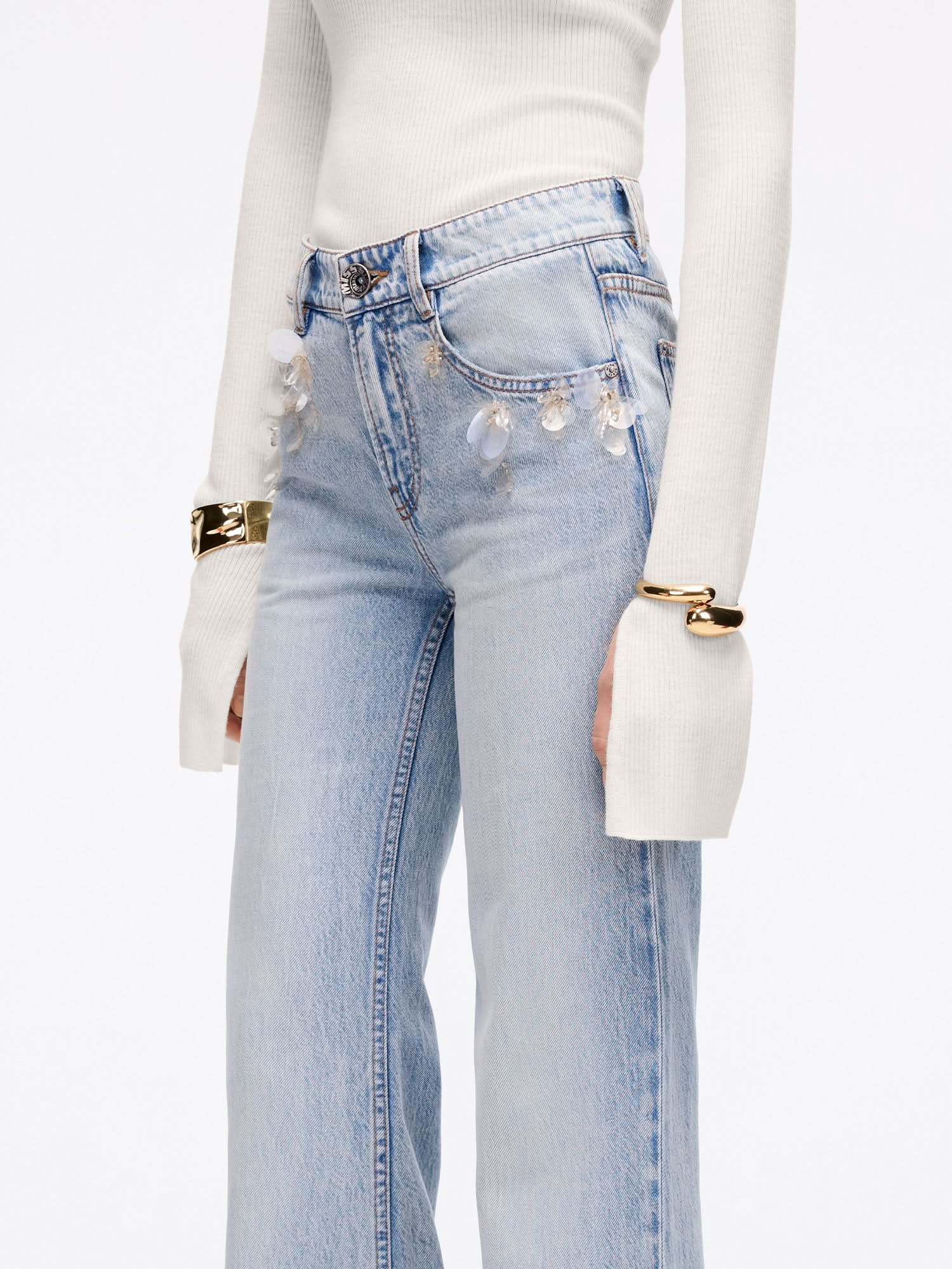 Beaded Flared Jeans