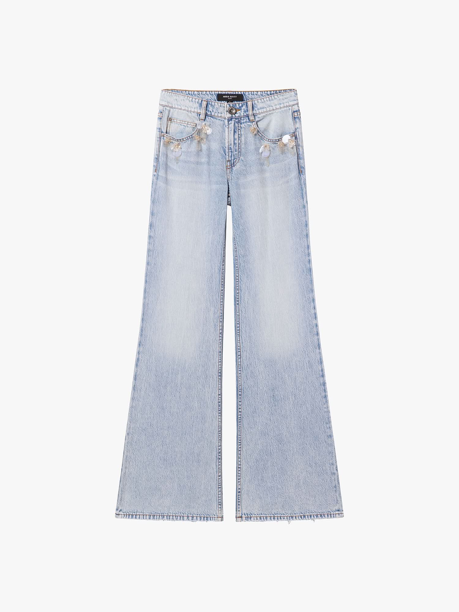 Beaded Flared Jeans